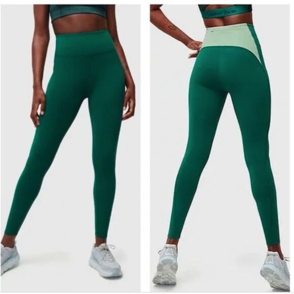 Outdoor Voices FrostKnit 7/8 Cold Weather Athletic Legging Rainforest Green LG - Picture 1 of 5